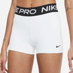 Nike Pro Women's 3" Dri-FIT Training Shorts White Black CZ9857-100